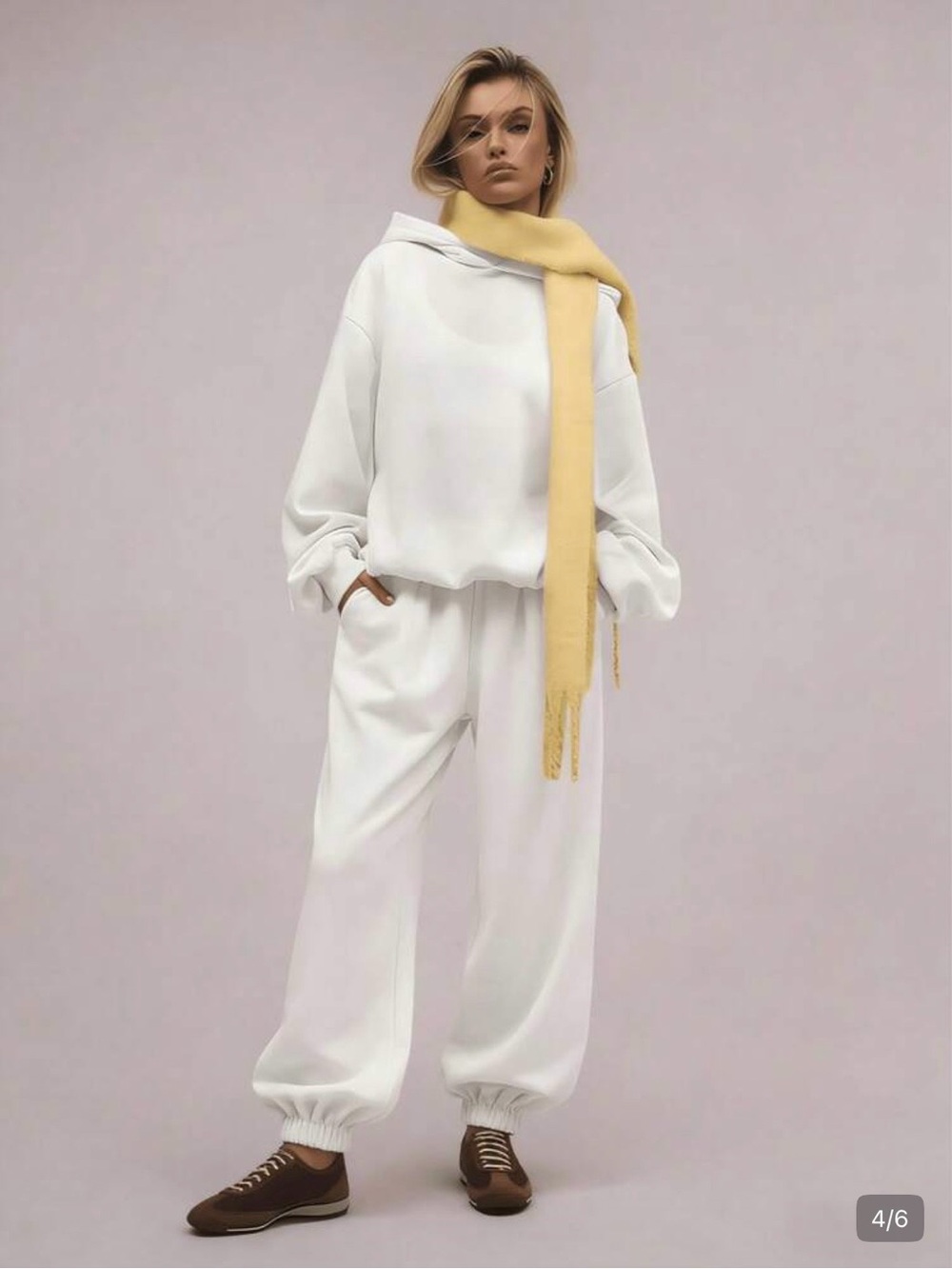 SHEIN White Sweatshirt and Jogger Set